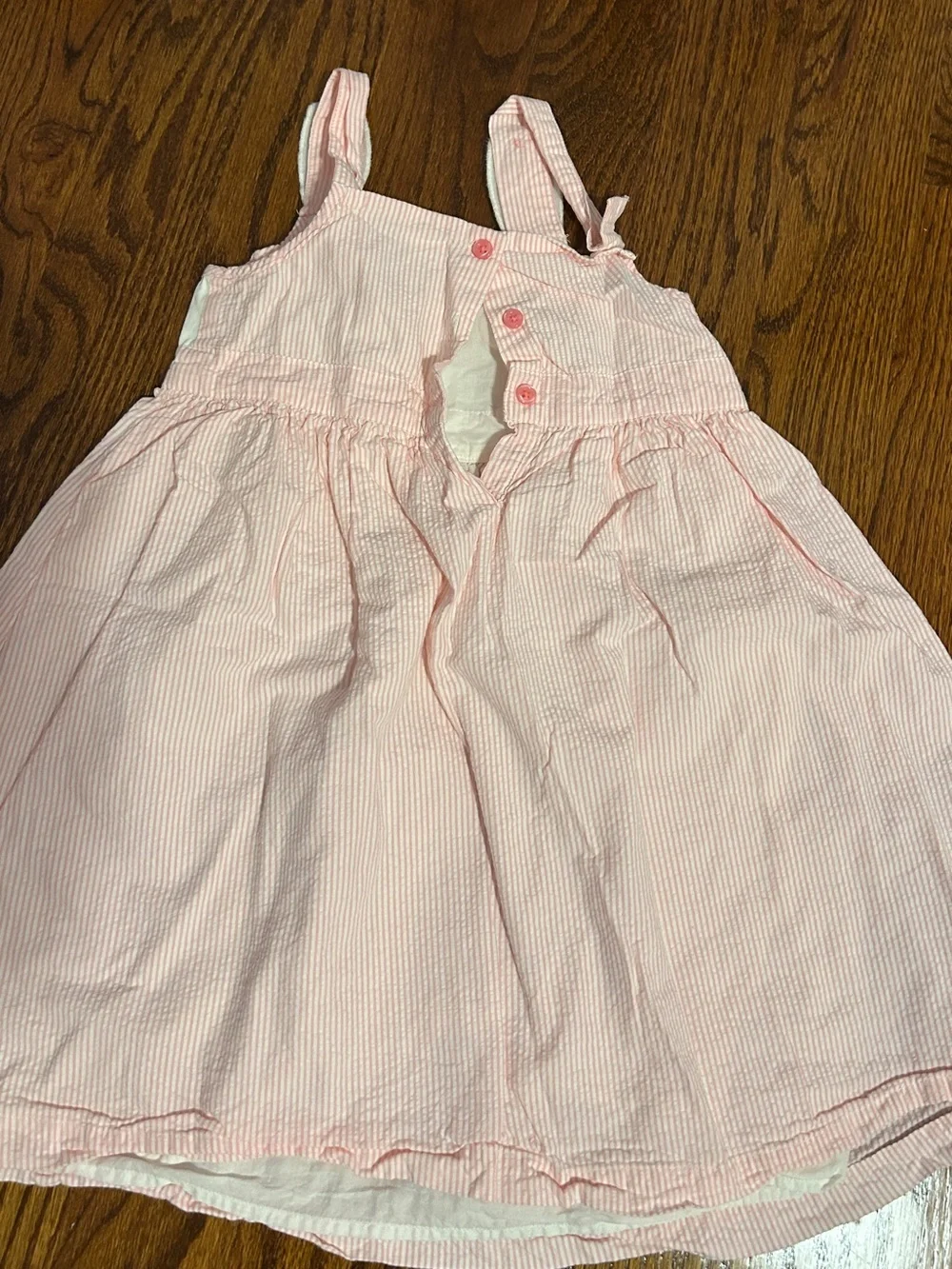 Gymboree Pink and White Bunny Apron Dress